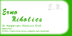 erno miholics business card